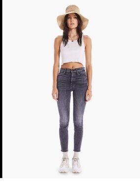 MOTHER The Stunner Ankle Fray Jeans Night Garden 30